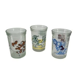 Vintage Tom and Jerry Welch's Glasses Set of 3 Cartoon Collectible Glasses